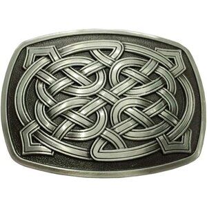 🆕Unisex Silver Rectangle Celtic Knot Kilt - Western Keltic Belt Buckles